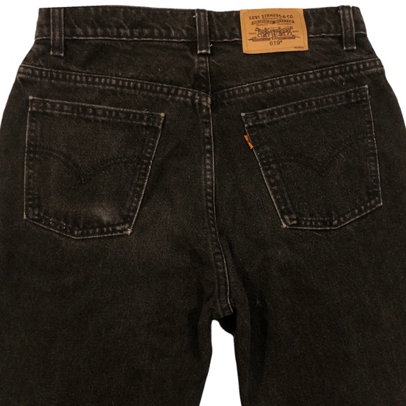 Vintage 90s Levi’s Orange Tab Straight Leg 619 Black Jeans- Size 26/27 - Picture 8 of 11